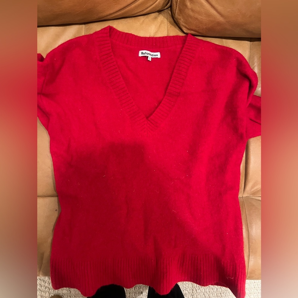 Reformation Red Wool Sweater